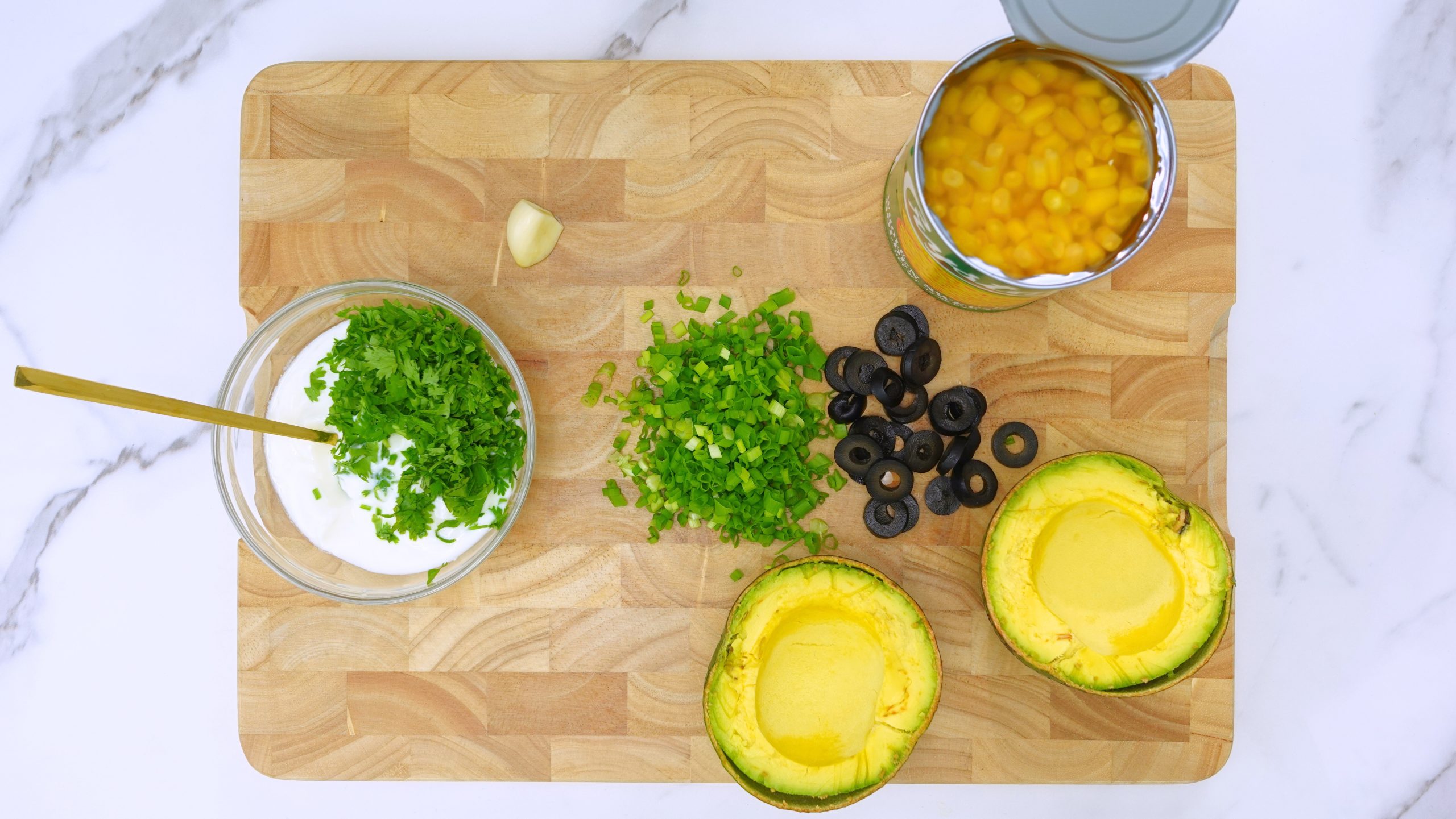 Ingredients for creamy cilantro dressing scaled