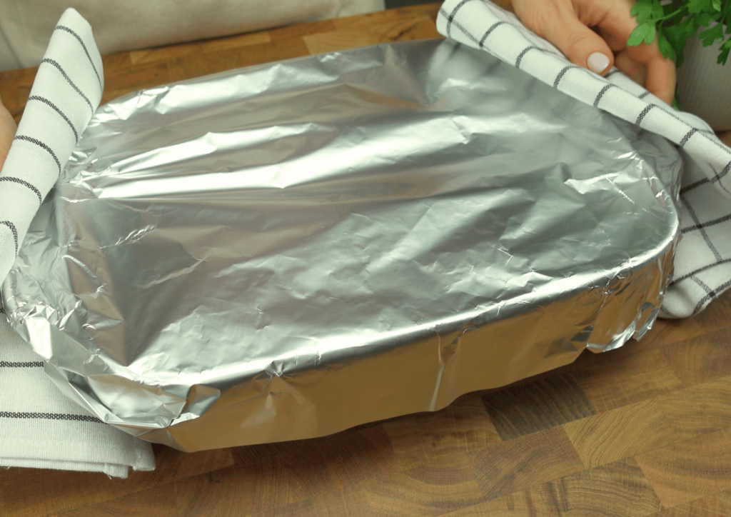 cover meat tightly aluminium baking foil cook for 3 hours