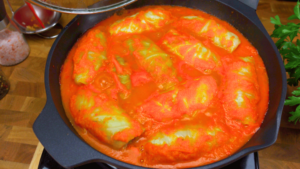 Main dish featuring traditional golumpki