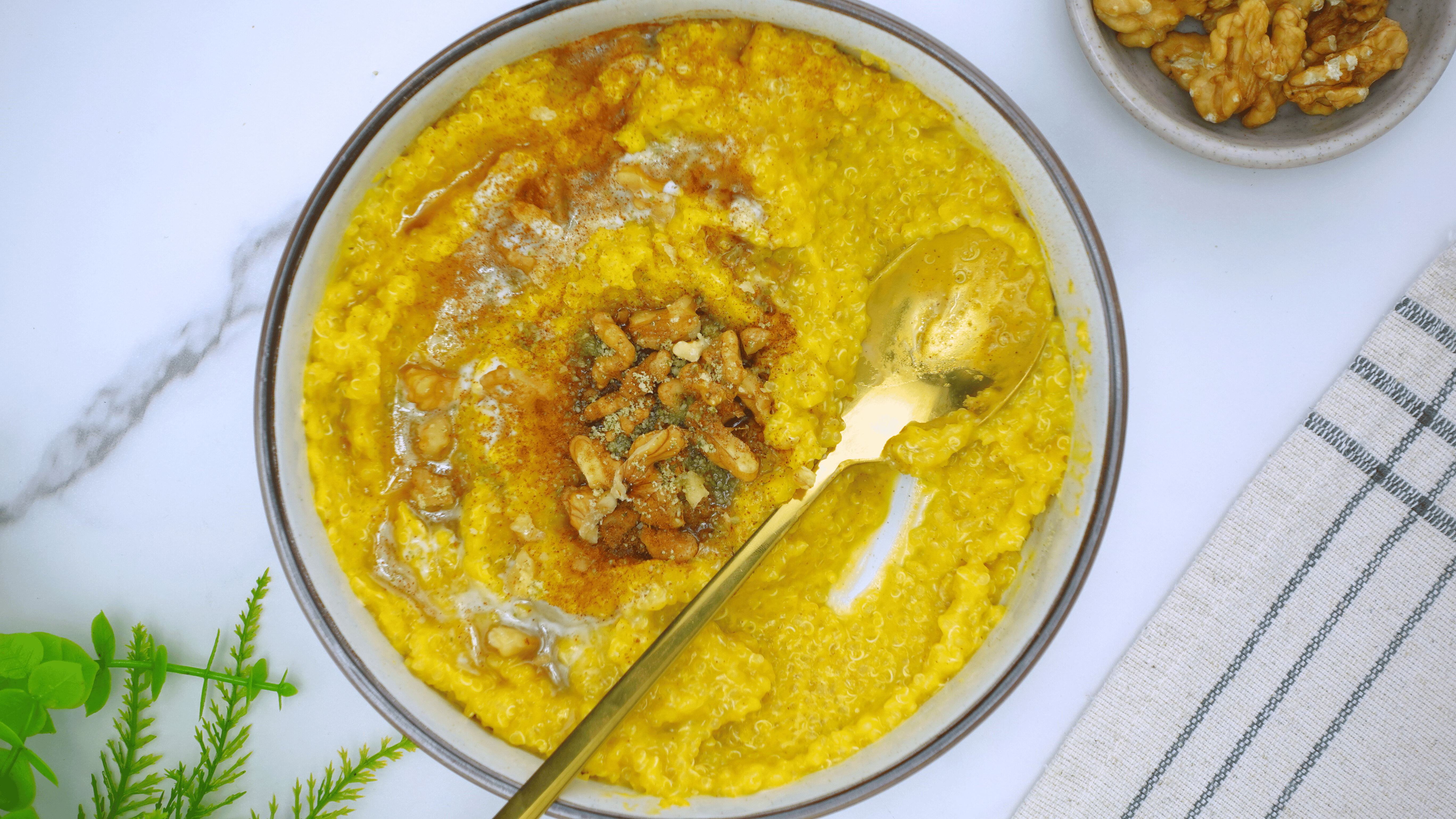 pumpkin quinoa served in bowl