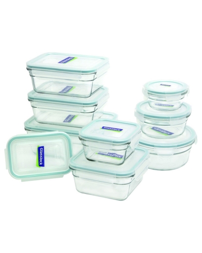 Glasslock Oven-Safe Food Storage Containers with airtight lids