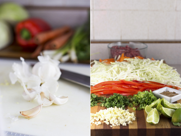 prepped ingredients diptych