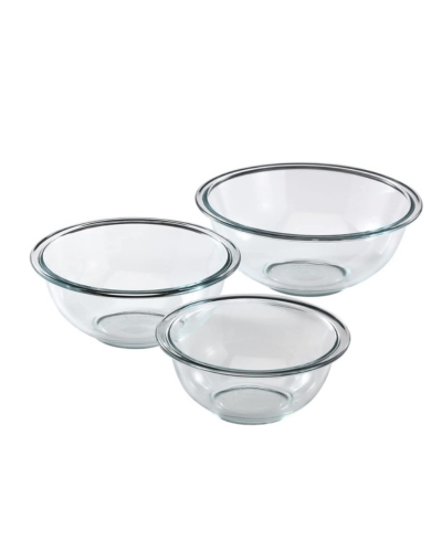 Pyrex Glass Mixing Bowl Set for mixing and preparation